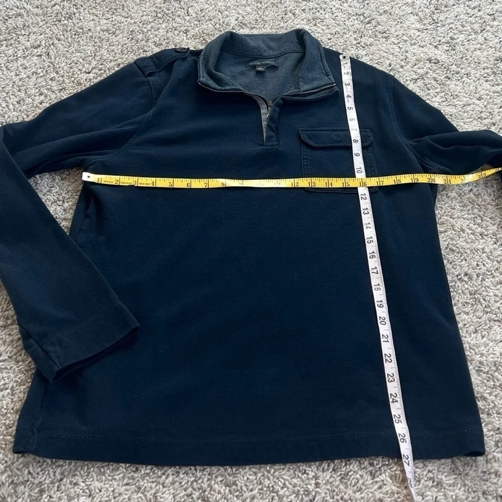 Banana Republic Men’s 1/4 Zip Collared Long Sleeve Blue Pullover Sweatshirt L